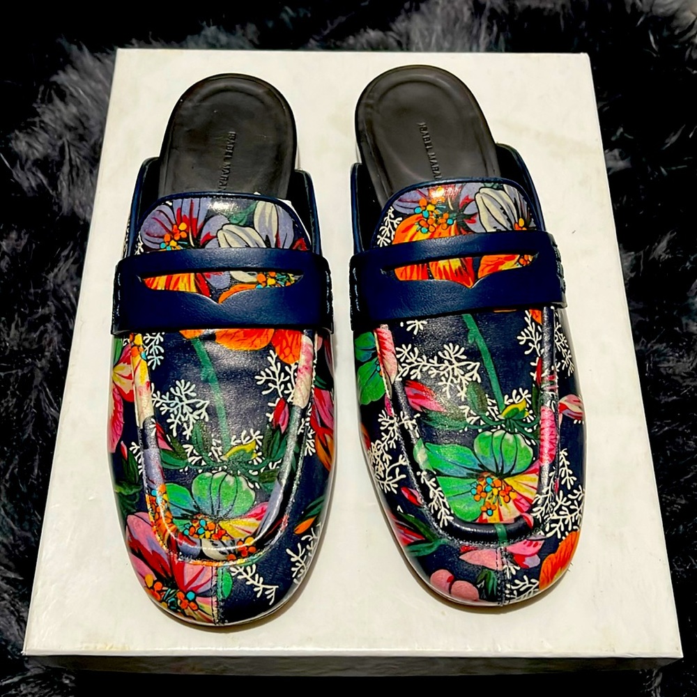 Brand New never worn Isabel Marant Blue Pattern Print Mule